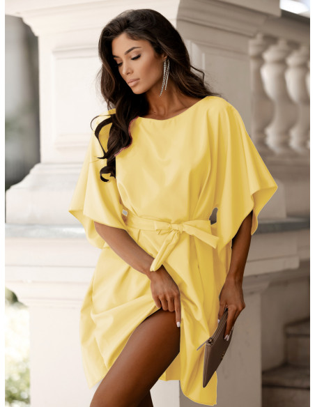 Kobieca sukienka nietoperz CANDICE - bananowa