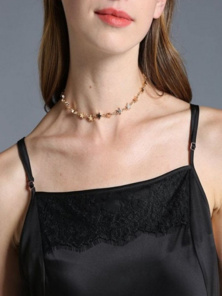 Naszyjnik gwiazdki choker - złoty