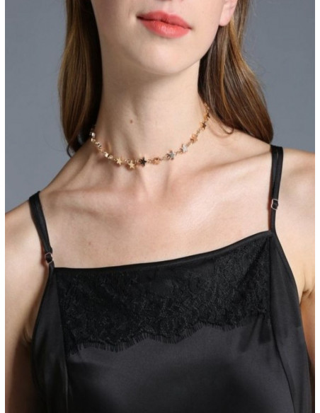 Naszyjnik gwiazdki choker - złoty
