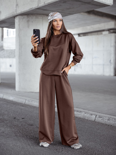 Komplet dresowy z wiskozy bluza i spodnie MAXIS - cappuccino 2