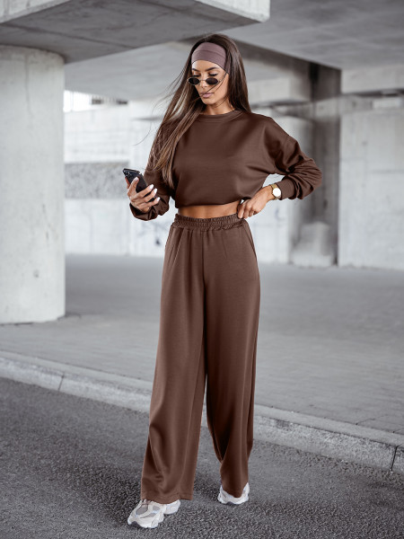 Komplet dresowy z wiskozy bluza i spodnie MAXIS - cappuccino