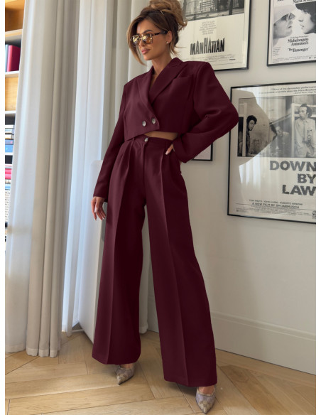 Krótka marynarka oversize ESMINA - bordowa