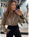 Krótka marynarka oversize ELOWEN - mocha mousse