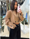 Krótka marynarka oversize ELOWEN - camel