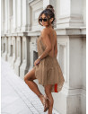 Muślinowa sukienka z odkrytymi plecami VILANA - mocha mousse