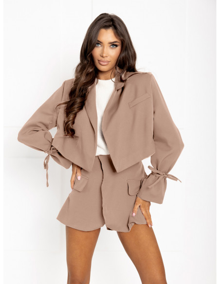 Komplet marynarka i spódnico-spodenki HOLLI - cappuccino