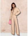 Garnitur z szerokimi spodniami YUKARI - beżowy
