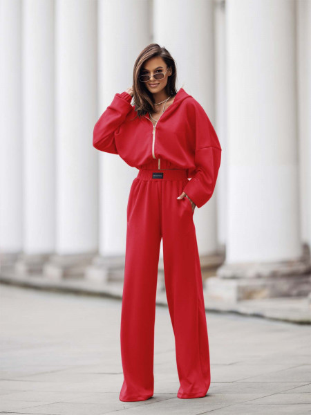 Stylowy komplet dresowy z tencelu MIKKA - czerwony 2