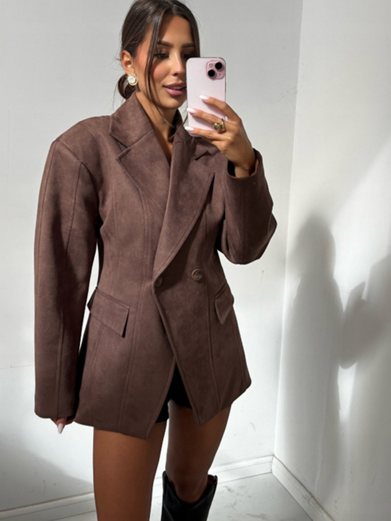 Taliowana marynarka z zamszu AMYA -...