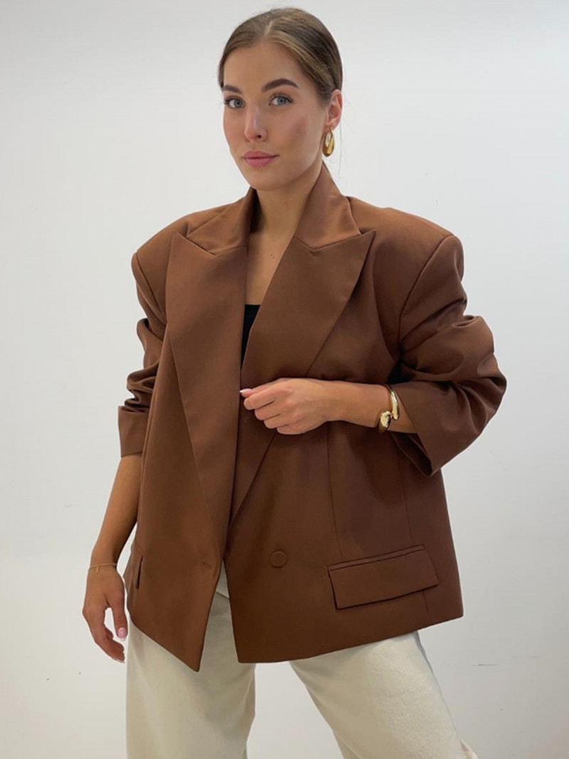 Stylowa marynarka oversize ARLEEN - cappuccino