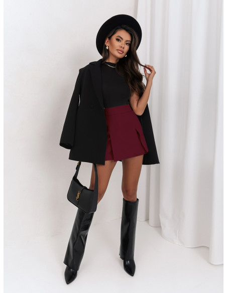 Modne spódnico-spodenki z rozporkami -SAMANTHA - bordowe