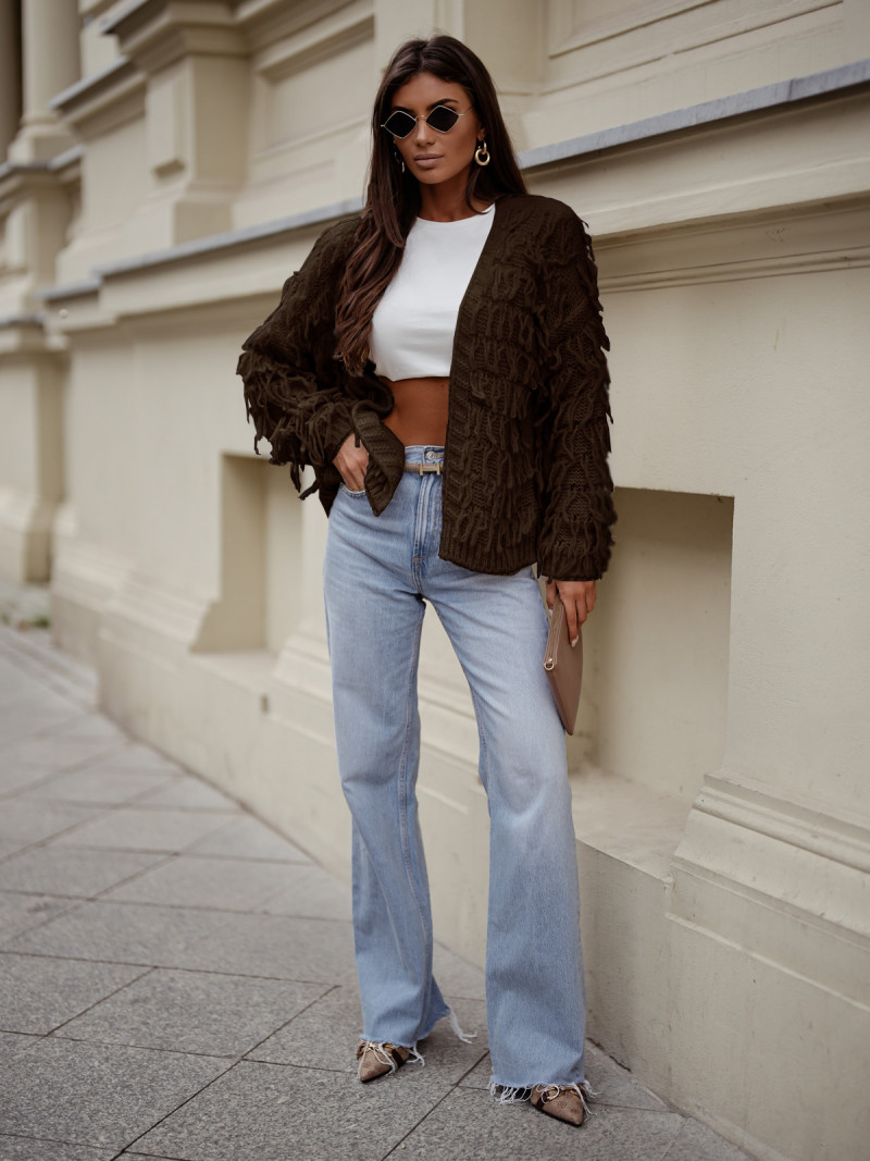 Sweter kardigan z frędzlami DOANIE -...