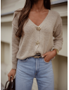 Sweter kardigan z ozdobnymi guzikami SASKIA - beżowy