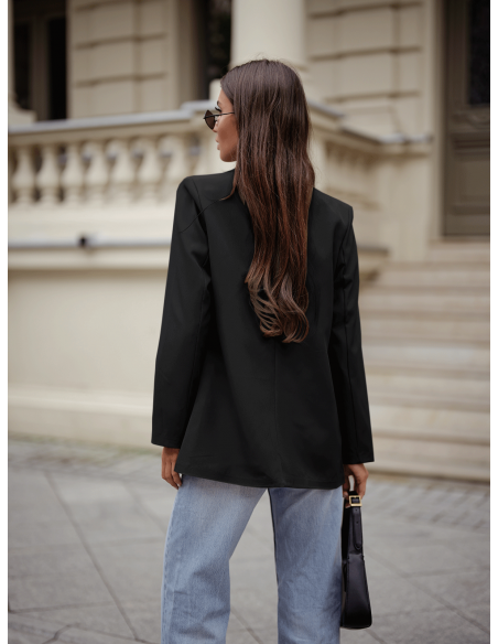 Stylowa marynarka z podszewką TANAVI - czarna