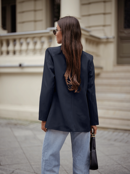 Stylowa marynarka z podszewką TANAVI - granatowa 2