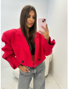 Krótka marynarka oversize ELOWEN - czerwona