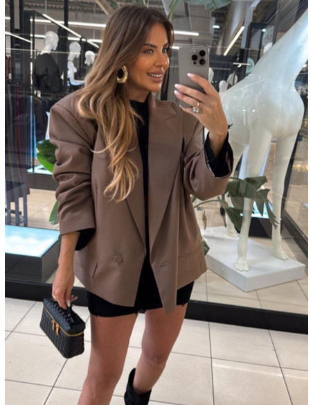 Stylowa marynarka oversize ARLEEN - mocha mousse