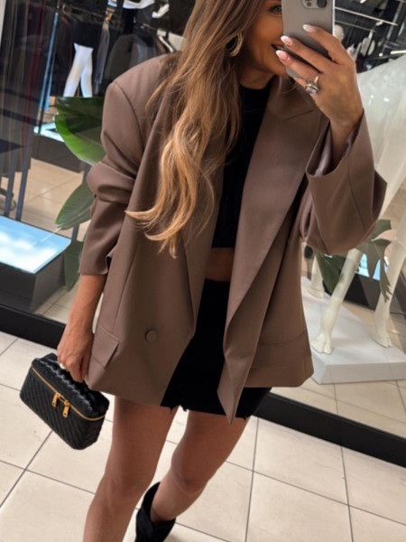 Stylowa marynarka oversize ARLEEN - mocha mousse 2