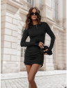 Wiskozowa sukienka mini z marszczonym dołem IRLA - czarna