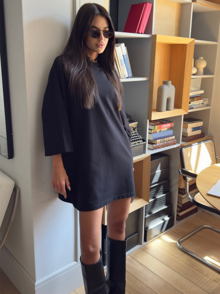 Bawełniana sukienka oversize AGLAIA - czarna