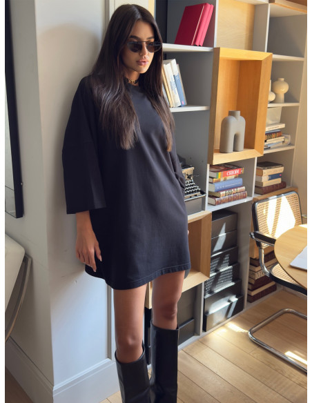 Bawełniana sukienka oversize AGLAIA - czarna