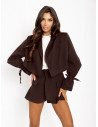 Komplet marynarka i spódnico-spodenki HOLLI - czekoladowy