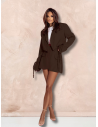 Komplet marynarka i spódnico-spodenki HOLLI - czekoladowy