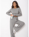 Komplet dzianinowy z szerokimi spodniami DANEB - szary