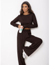 Komplet dzianinowy z szerokimi spodniami DANEB - czekoladowy