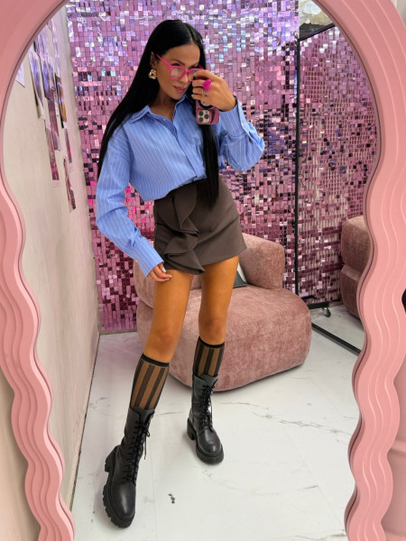 Bawełniana koszula w paski SHARI - niebieska 2