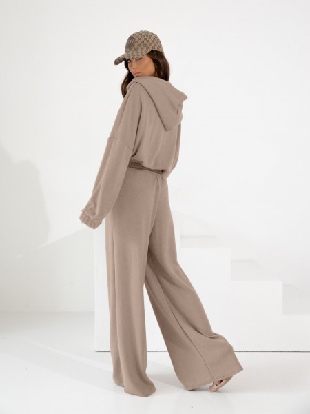 Komplet dzianinowy bluza i spodnie NOLANI - cappuccino