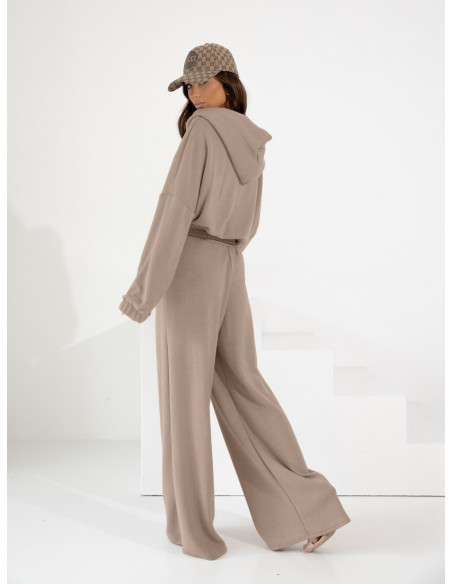 Komplet dzianinowy bluza i spodnie NOLANI - cappuccino