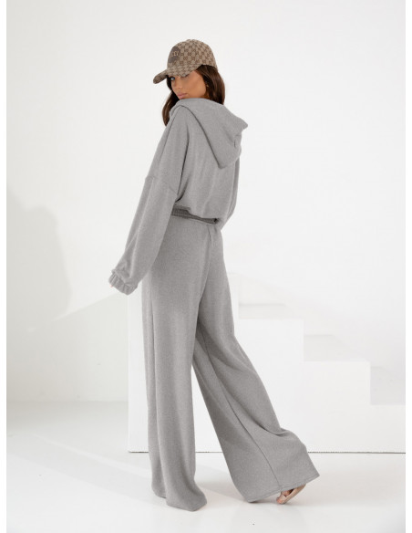 Komplet dzianinowy bluza i spodnie NOLANI - szary