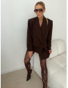 Asymetryczna marynarka oversize WINNET - czekoladowa