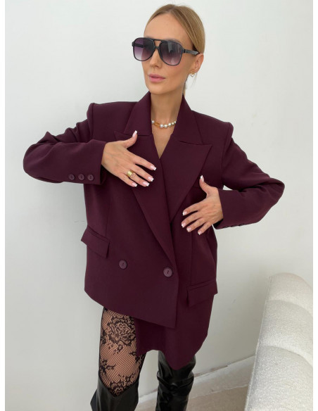 Asymetryczna marynarka oversize WINNET - bordowa