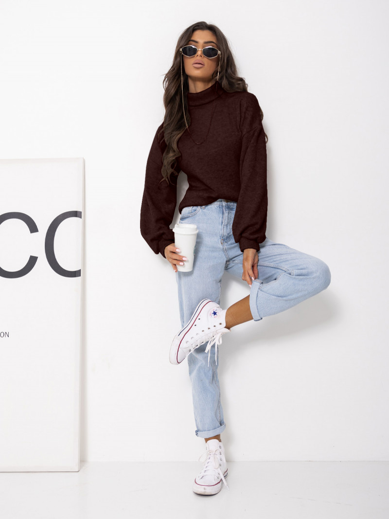 Dzianinowy sweter z golfem ZENARA -...