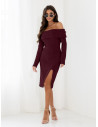 Dzianinowa sukienka hiszpanka MARCELINE - bordowa