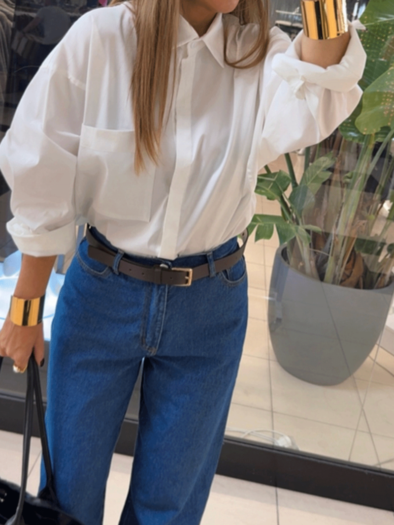 Klasyczna bawełniana koszula oversize...