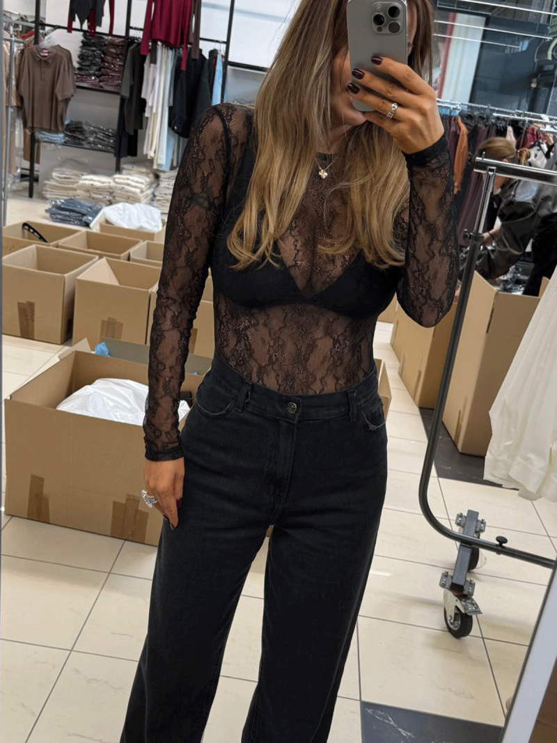 Eleganckie koronkowe body YARELI -...