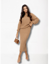 Komplet dzianinowy ze spódnicą XANTI - ciemny beż