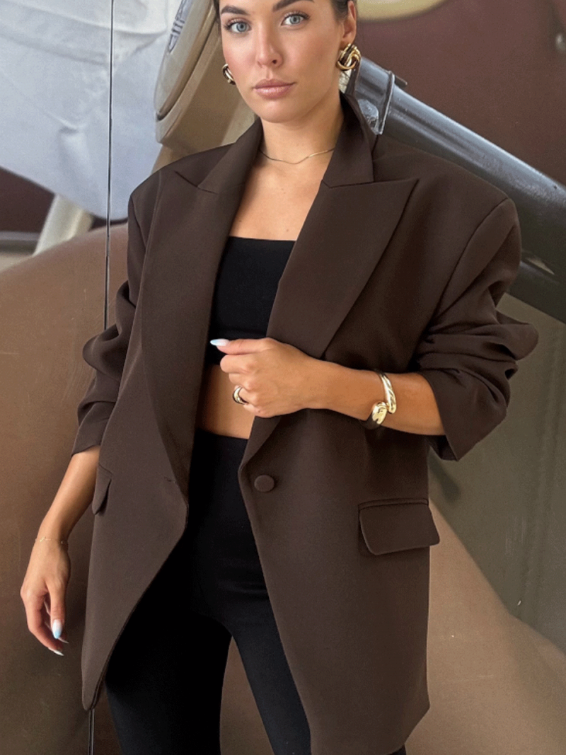 Marynarka oversize JAYLEEN - czekoladowa