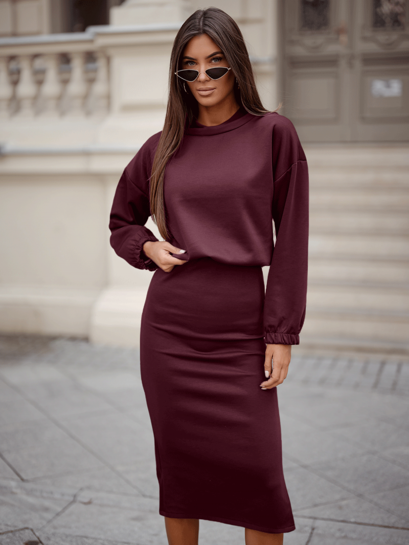 Masełkowy komplet bluza i sukienka...