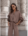 Masełkowy dres z szerokimi spodniami SORGO - mocha mousse