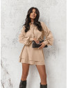 Rozkloszowana sukienka mini CLEO - beżowa