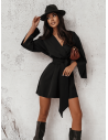 Sukienka mini z przekładanym dekoltem ALIA - czarna