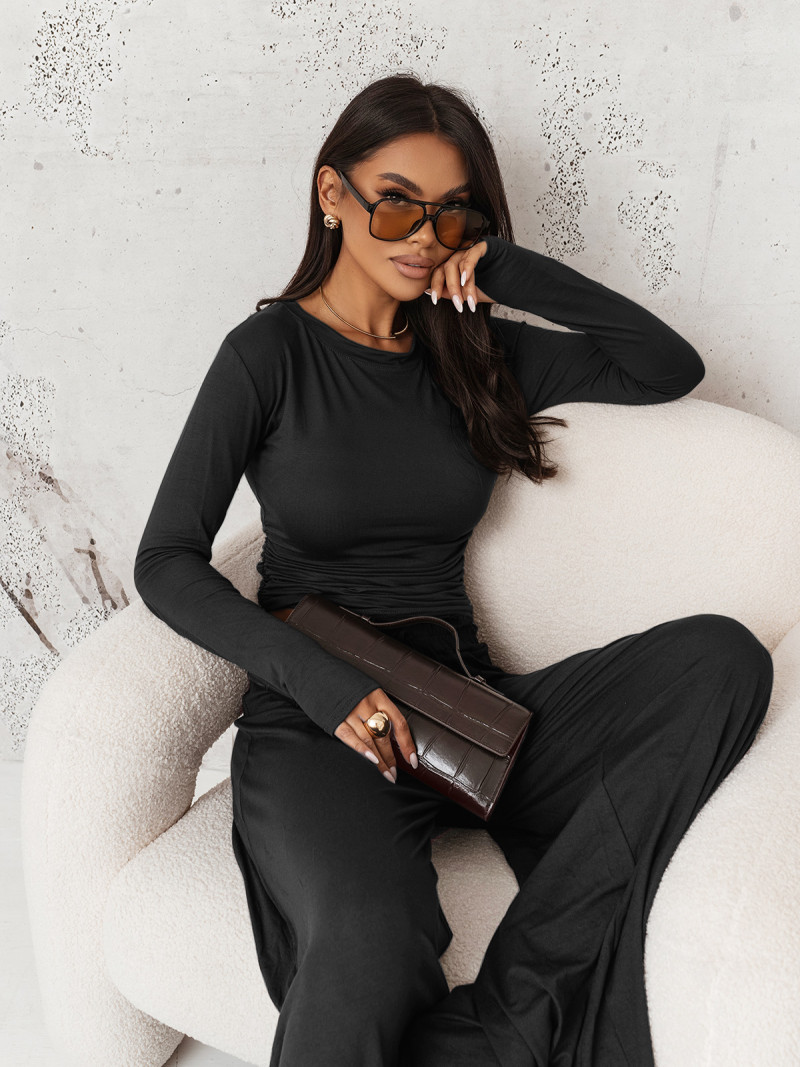 Komplet z wiskozy bluzka i szerokie...