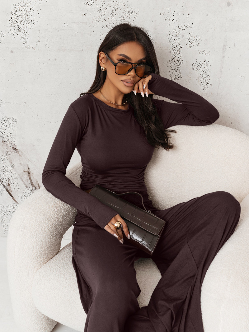 Komplet z wiskozy bluzka i szerokie...