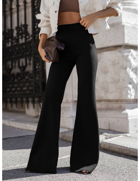 Masełkowe spodnie dzwony REILLY - czarne