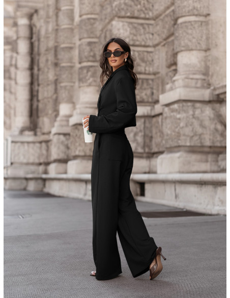 Komplet marynarka i szerokie spodnie ALARIX - czarny