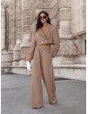Komplet marynarka i szerokie spodnie ALARIX - mocha mousse